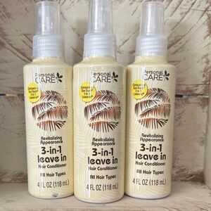 Lot of 3 Personal Care 3-in-1 Leave In Hair Conditioner 4oz Each